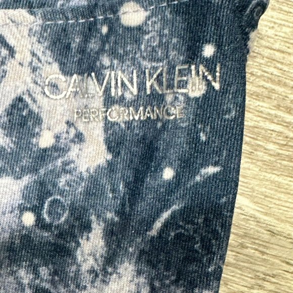 Calvin Klein Womens Performance Wick Leggings Blue Water Color Active Capri XL - Picture 3 of 7